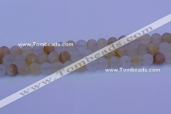 CCR373 15.5 inches 10mm round matte citrine beads wholesale