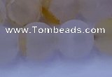 CCR375 15.5 inches 14mm round matte citrine beads wholesale