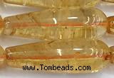 CCR406 15 inches 10*30mm teardrop citrine gemstone beads