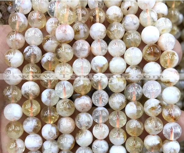 CCR433 15 inches 8mm round citrine beads wholesale