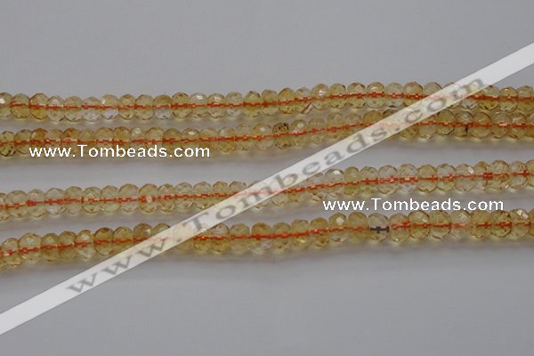 CCR51 15.5 inches 4*6mm faceted rondelle natural citrine beads