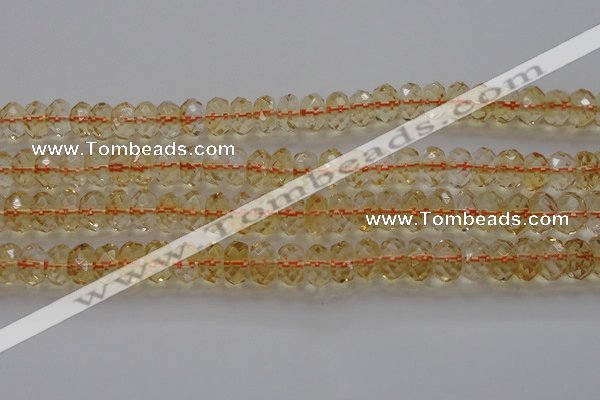 CCR52 15.5 inches 5*8mm faceted rondelle natural citrine beads