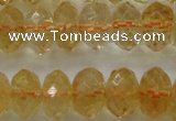 CCR53 15.5 inches 6*10mm faceted rondelle natural citrine beads