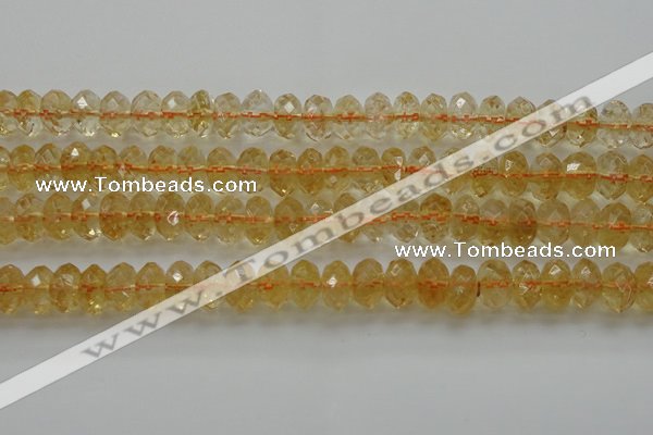 CCR53 15.5 inches 6*10mm faceted rondelle natural citrine beads