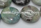 CCS06 15.5 inches 25mm flat round natural chrysocolla gemstone beads