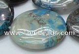 CCS08 15.5 inches 35mm flat round natural chrysocolla gemstone beads