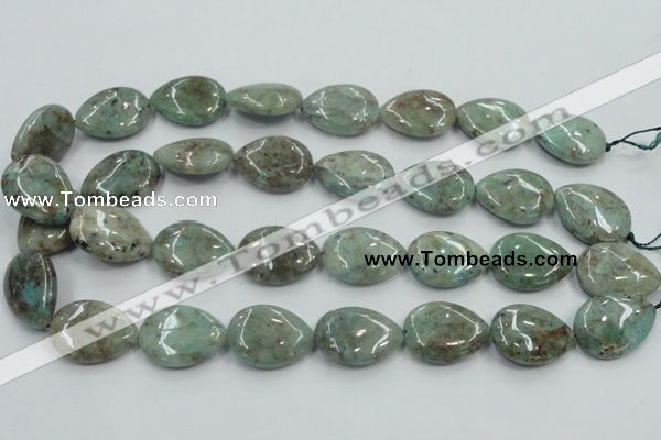 CCS101 15.5 inches 18*25mm flat teardrop African chrysocolla beads