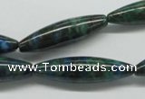 CCS156 15.5 inches 8*30mm rice dyed chrysocolla gemstone beads