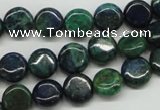 CCS160 15.5 inches 10mm flat round dyed chrysocolla gemstone beads