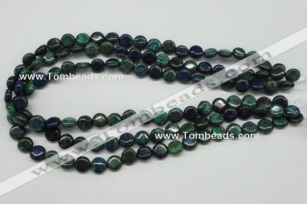 CCS160 15.5 inches 10mm flat round dyed chrysocolla gemstone beads