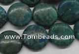 CCS161 15.5 inches 18mm flat round dyed chrysocolla gemstone beads