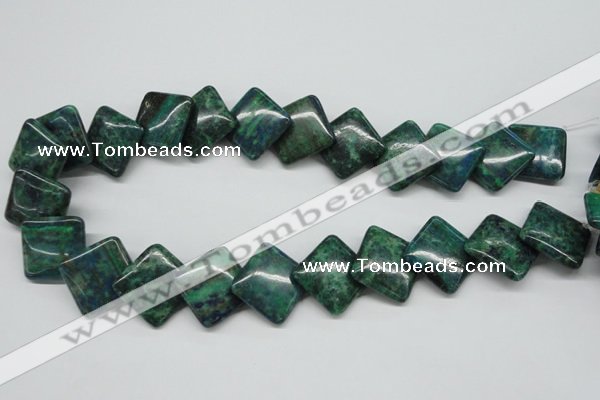 CCS180 15.5 inches 20*20mm diamond dyed chrysocolla gemstone beads