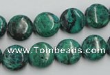 CCS212 15.5 inches 12mm flat round natural Chinese chrysocolla beads