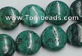 CCS214 15.5 inches 16mm flat round natural Chinese chrysocolla beads