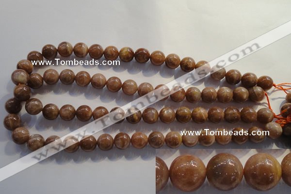 CCS354 15.5 inches 12mm round AB grade natural golden sunstone beads