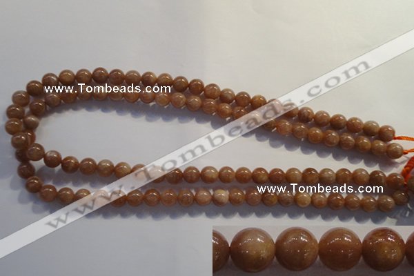 CCS362 15.5 inches 8mm round A grade natural golden sunstone beads