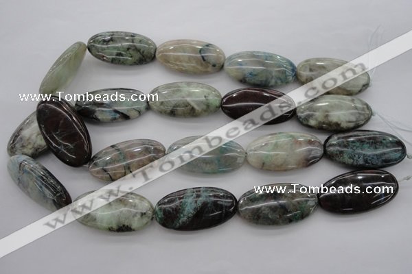 CCS37 15.5 inches 20*40mm oval natural chrysocolla gemstone beads