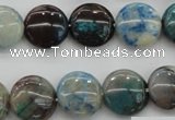 CCS39 15.5 inches 14mm flat round natural chrysocolla gemstone beads