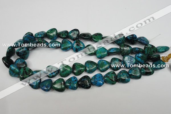 CCS424 15.5 inches 14*14mm heart dyed chrysocolla gemstone beads