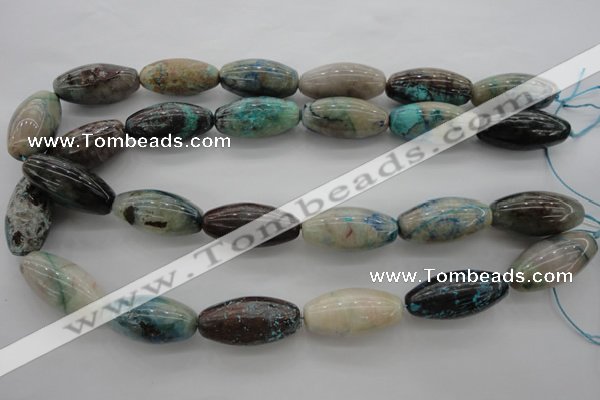 CCS45 15.5 inches 15*30mm rice natural chrysocolla gemstone beads