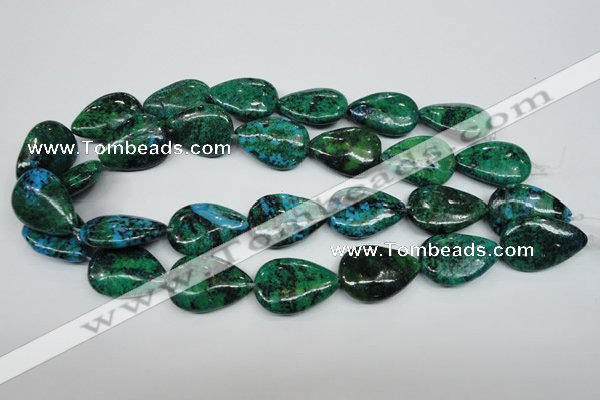 CCS456 15.5 inches 20*28mm flat teardrop dyed chrysocolla gemstone beads