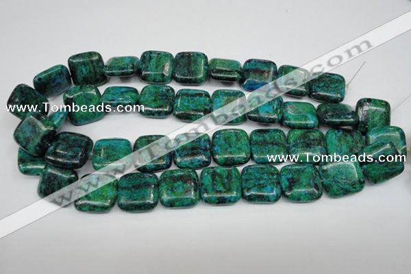 CCS467 15.5 inches 20*20mm square dyed chrysocolla gemstone beads