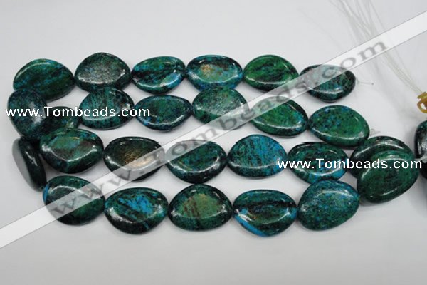 CCS481 15.5 inches 22*30mm freeform dyed chrysocolla gemstone beads