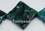 CCS488 15.5 inches 32*32mm wavy diamond dyed chrysocolla gemstone beads