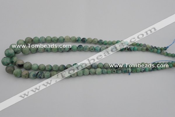 CCS518 15.5 inches 4mm - 12mm round matte natural chrysocolla beads