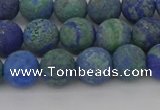 CCS542 15.5 inches 8mm round matte dyed chrysocolla beads