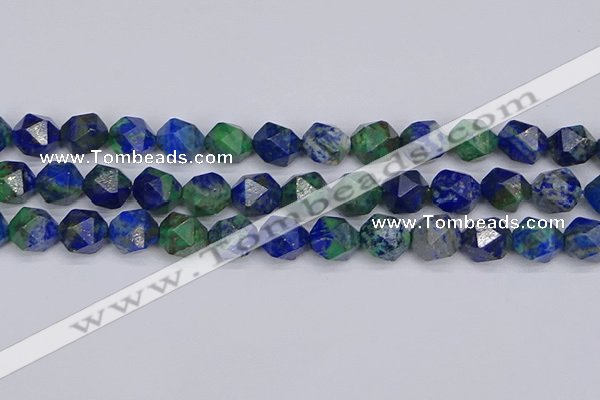 CCS549 15.5 inches 12mm faceted nuggets dyed chrysocolla beads