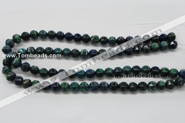 CCS57 16 inches 10*10mm pumpkin dyed chrysocolla gemstone beads