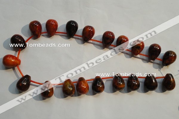 CCS578 Top-drilled 13*18mm teardrop dyed chrysocolla gemstone beads