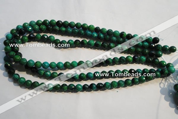 CCS602 15.5 inches 8mm faceted round dyed chrysocolla gemstone beads