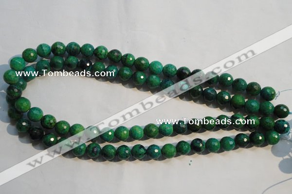 CCS603 15.5 inches 10mm faceted round dyed chrysocolla gemstone beads