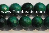 CCS605 15.5 inches 14mm faceted round dyed chrysocolla gemstone beads