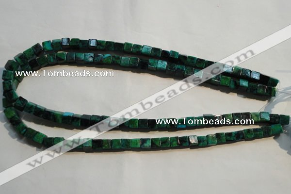 CCS611 15.5 inches 6*6mm cube dyed chrysocolla gemstone beads