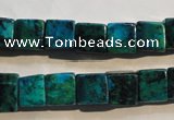 CCS614 15.5 inches 10*10mm cube dyed chrysocolla gemstone beads