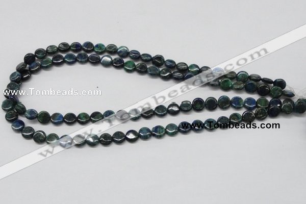 CCS62 16 inches 8mm flat round dyed chrysocolla gemstone beads