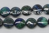 CCS63 16 inches 12mm flat round dyed chrysocolla gemstone beads