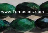 CCS638 15.5 inches 14*25mm faceted rice dyed chrysocolla gemstone beads