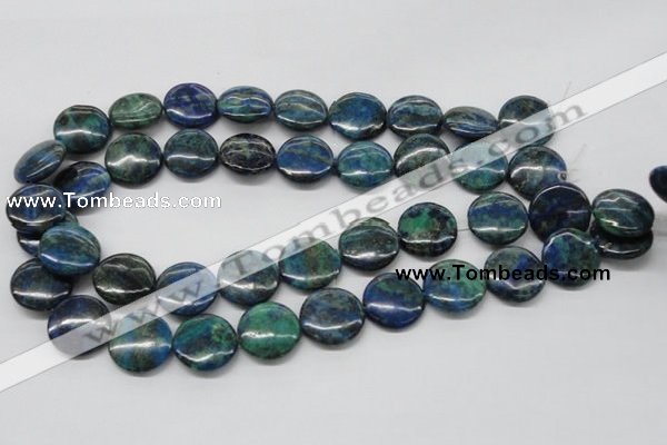 CCS64 16 inches 20mm flat round dyed chrysocolla gemstone beads