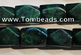 CCS649 15.5 inches 13*18mm faceted cuboid dyed chrysocolla beads