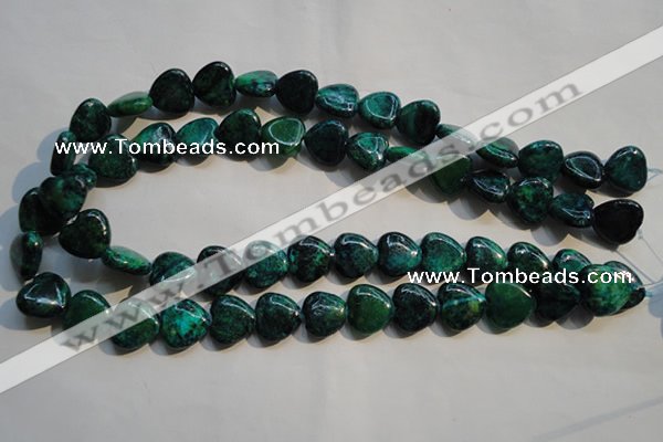 CCS651 15.5 inches 15*15mm heart dyed chrysocolla gemstone beads