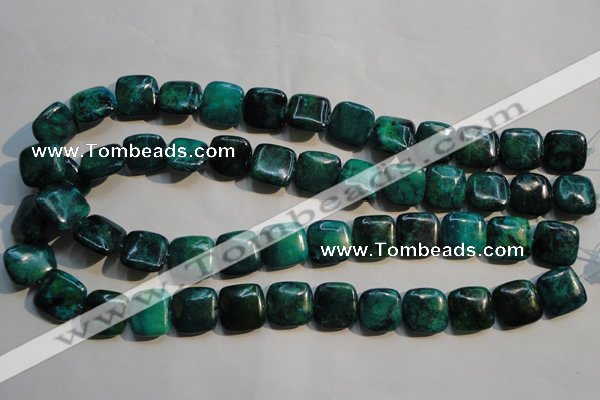 CCS659 15.5 inches 15*15mm square dyed chrysocolla gemstone beads