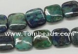 CCS66 16 inches 14*14mm square dyed chrysocolla gemstone beads