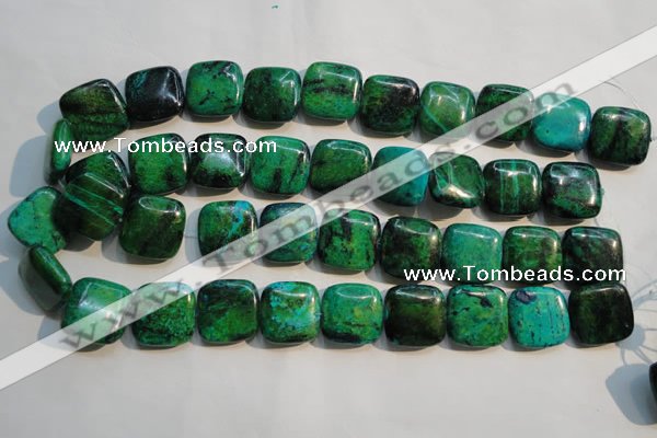 CCS672 15.5 inches 20*20mm square dyed chrysocolla gemstone beads