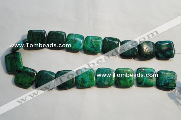 CCS673 15.5 inches 22*22mm square dyed chrysocolla gemstone beads