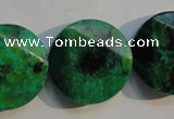 CCS677 15.5 inches 25mm faceted coin dyed chrysocolla gemstone beads