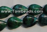 CCS691 15.5 inches 13*17mm flat teardrop dyed chrysocolla beads